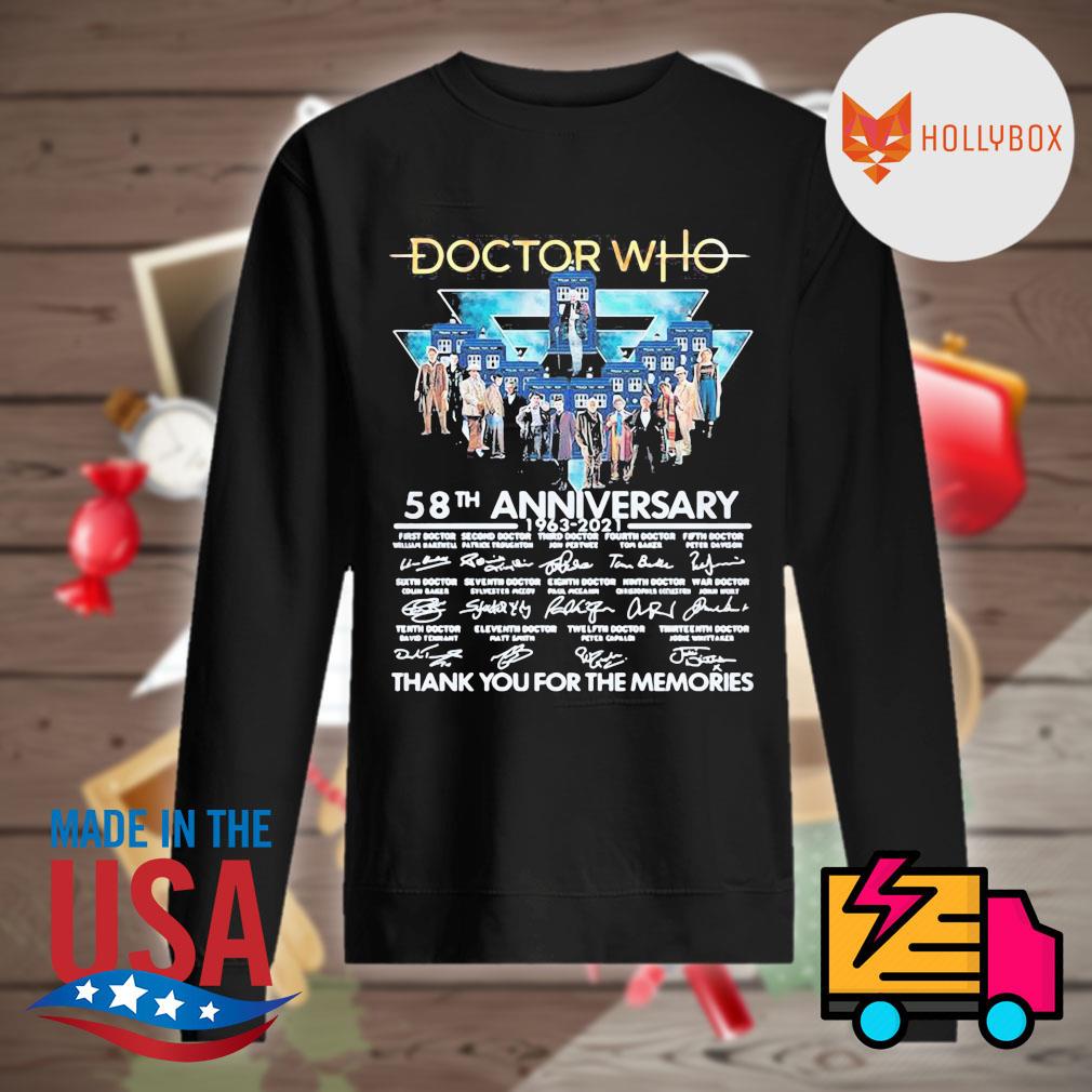 Doctor Who 58th anniversary 1963 2021 signatures thank you for the memories s Sweater