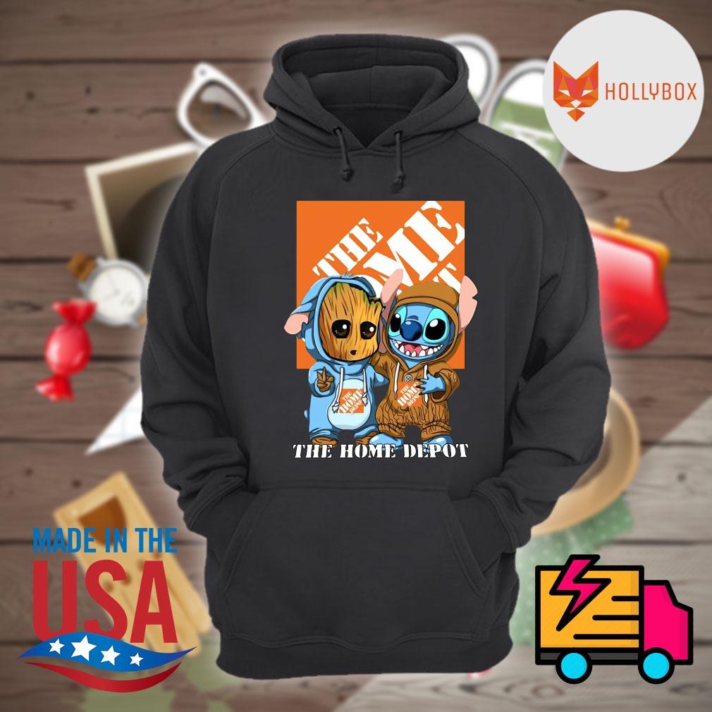 Baby Groot and baby Stitch the home depot s Hoodie