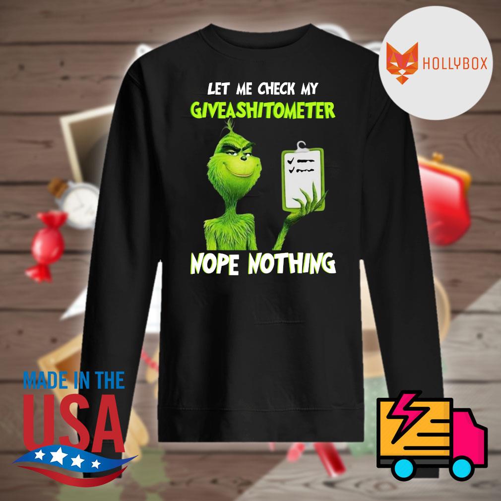 Grinch let me check my Giveashitometer nope nothing s Sweater