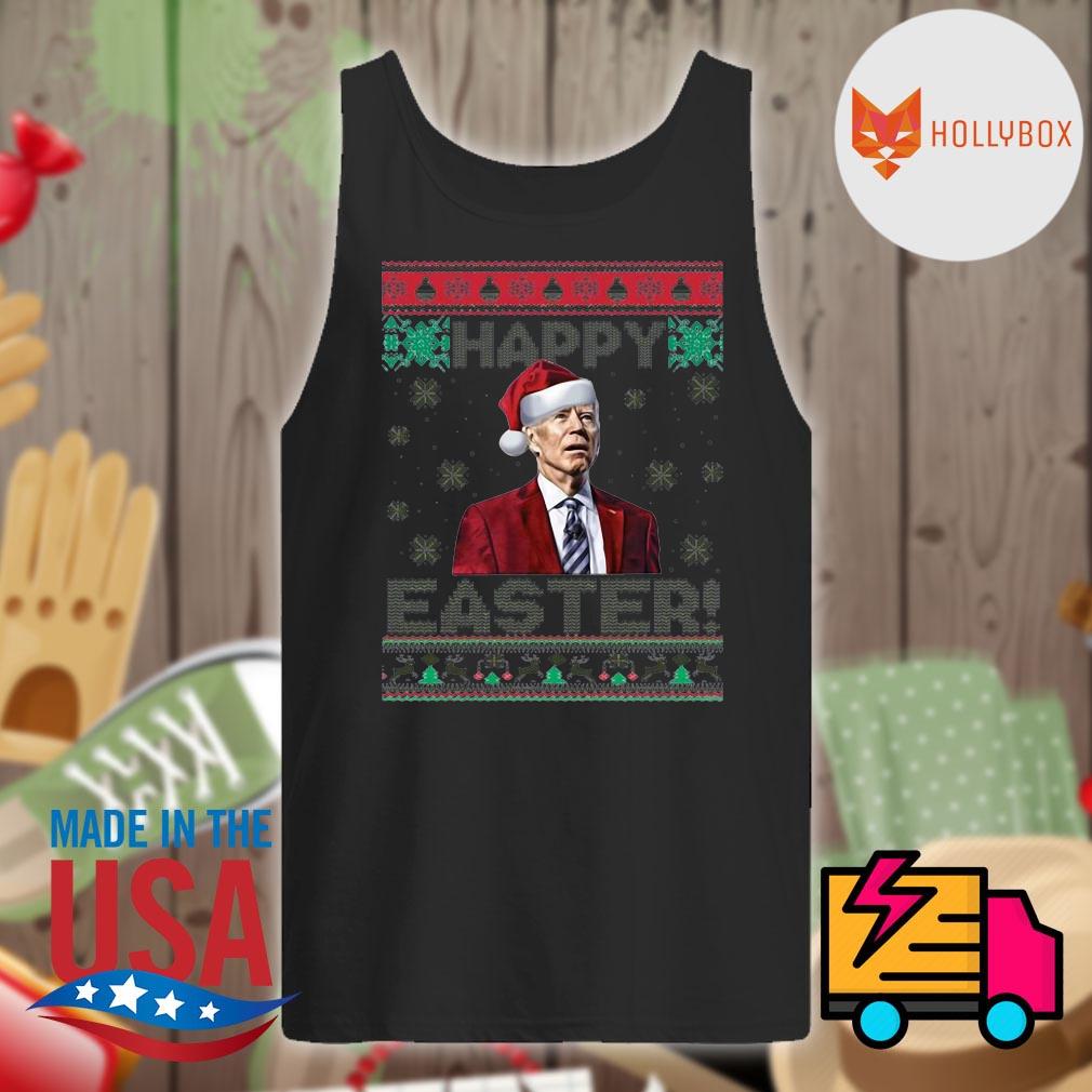 Joe Biden Santa hat happy easter ugly Christmas sweater Tank-top