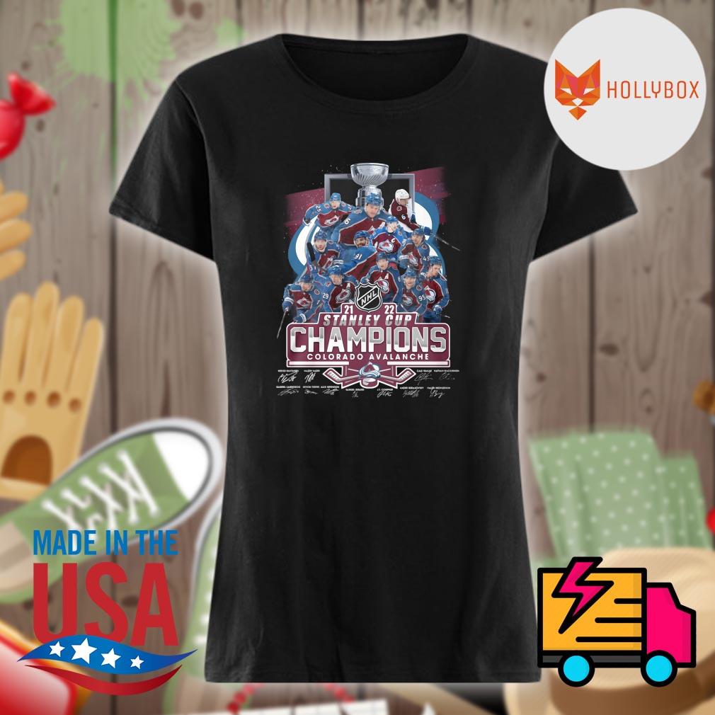 NHL Stanley Cup Champions Colorado Avalanche signatures s Ladies t-shirt