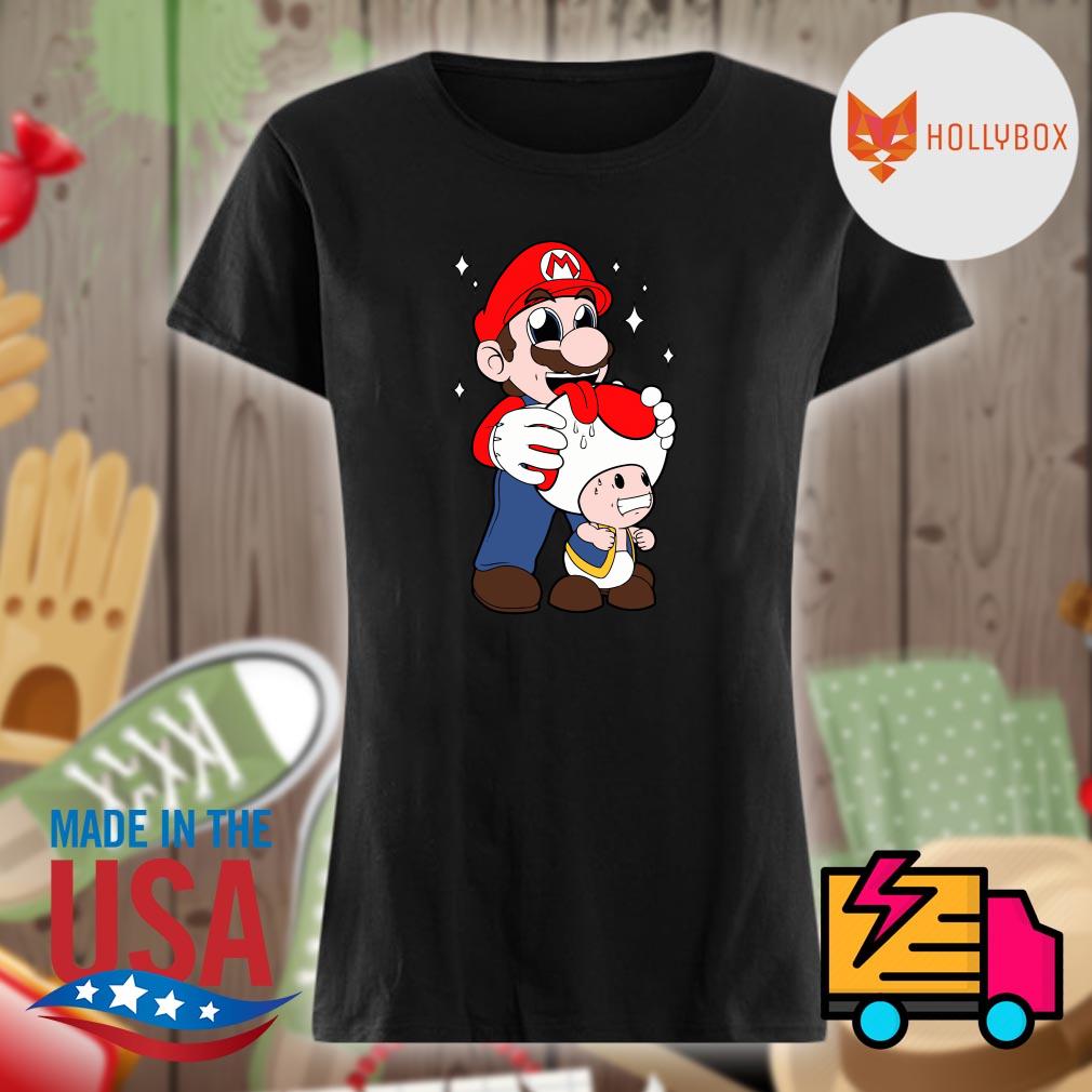 Super Mario licking Toad s Ladies t-shirt