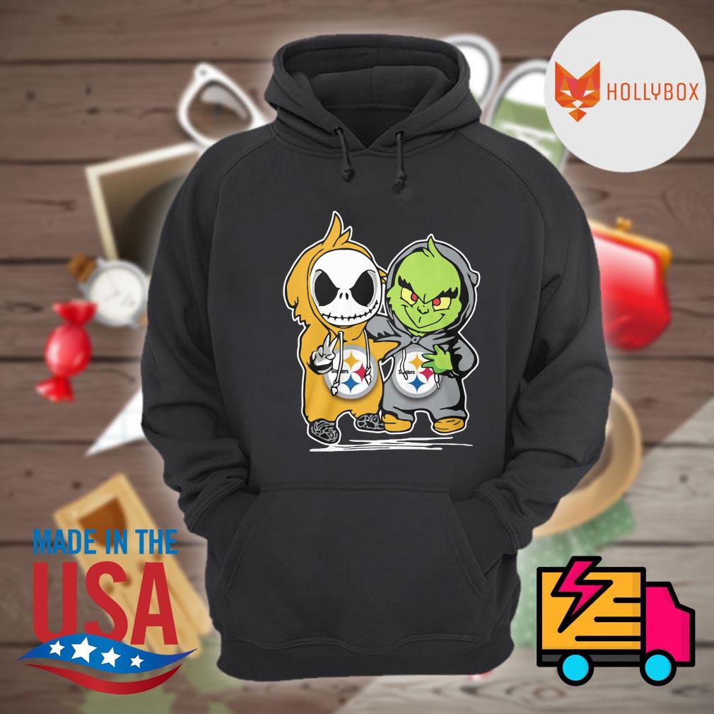 Pittsburgh Steelers baby Jack Skellington and baby Grinch shirt