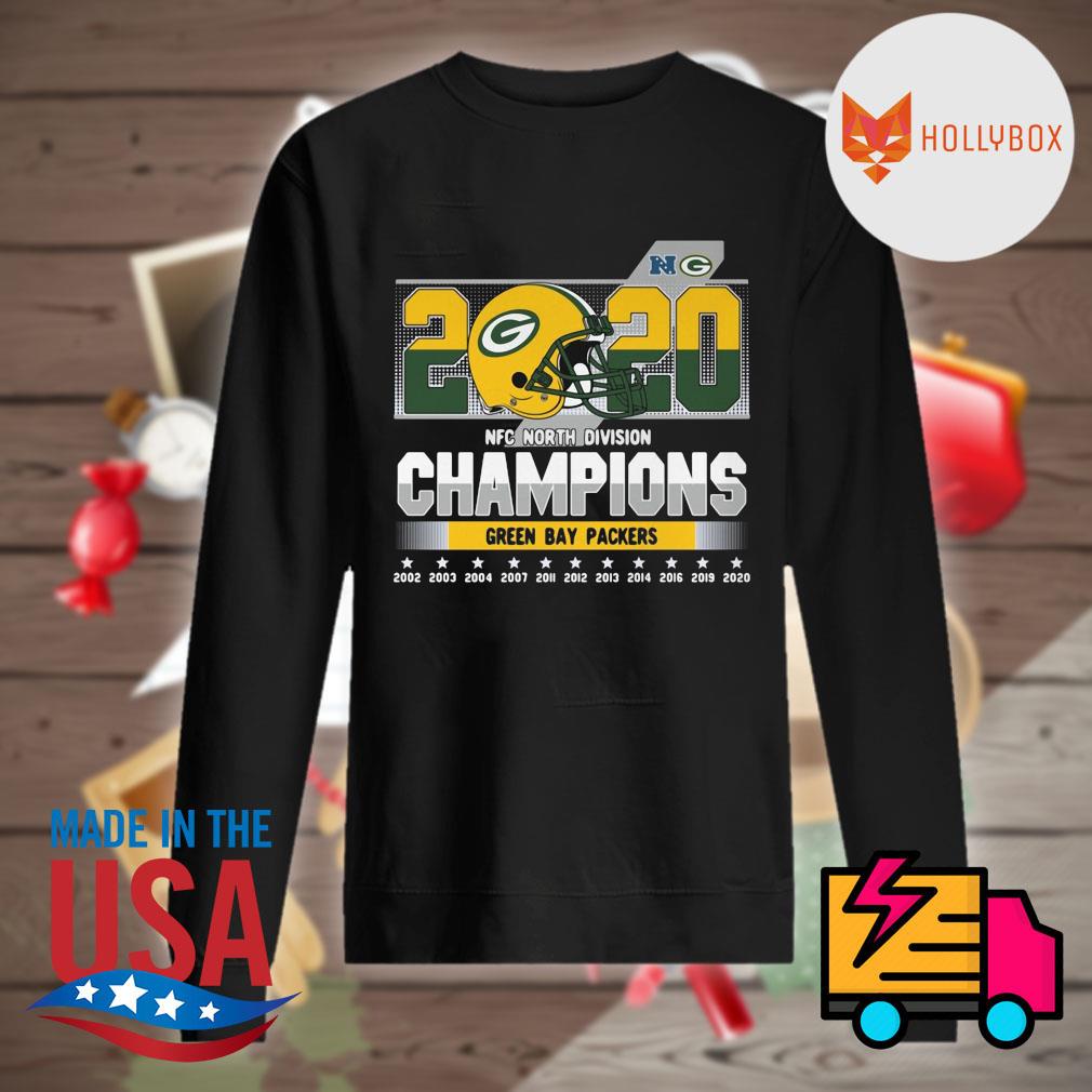 Green Bay Packers 2020 NFC north division Champions 2002-2020  shirt,Sweater, Hoodie, And Long Sleeved, Ladies, Tank Top